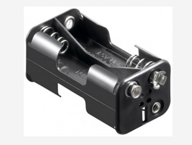 Batterijhouder 4x Penlight (AA) drukknopaansluiting (2x2)