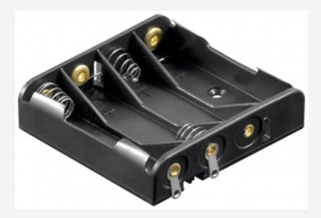 Batterijhouder 4x Microcel (AAA) soldeeraansluiting - RoHS