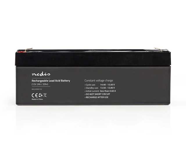 Lead battery 12V, 2Ah, dim:(LxWxH) 178x34x66mm