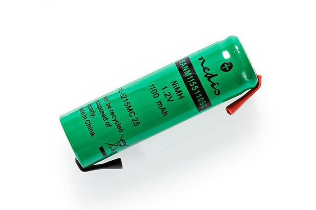 NIMH battery 1.2V 1100mA, Ø14,2x49mm with solder lips