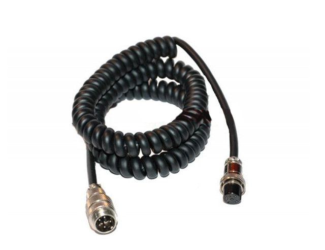 Microfoon spiraal verlengkabel met 4p mike male en female plug