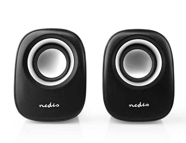 Draagbaar mini luidsprekersysteem met USB en miniplugconnector