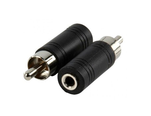 Female 3,5mm mono jack -  male tulpsteker - RoHS