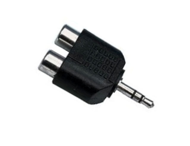 Adapter 2xfemale tulpsteker - 3,5mm Jacksteker stereo