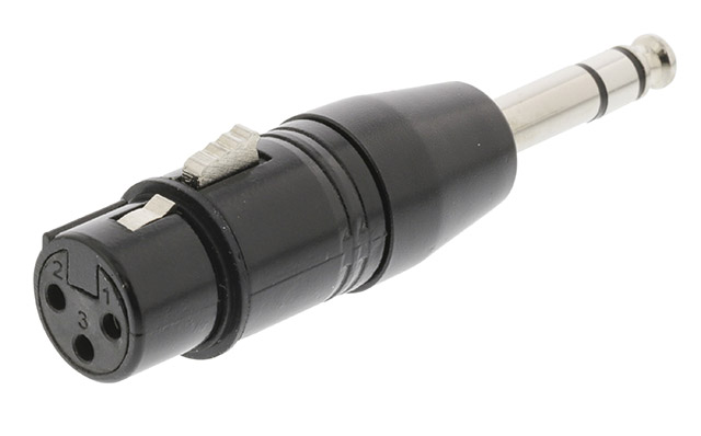 XLR Verloop 3P Female to  6.3mm Stereo steker Zwart