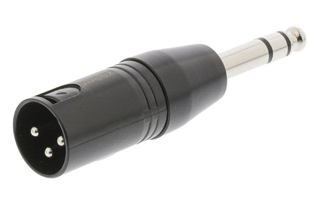 XLR Verloop 3P Male to  6.3mm Stereo steker Zwart