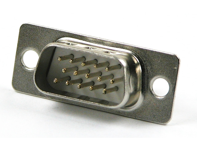 D-sub high density 15 pin male connector solder