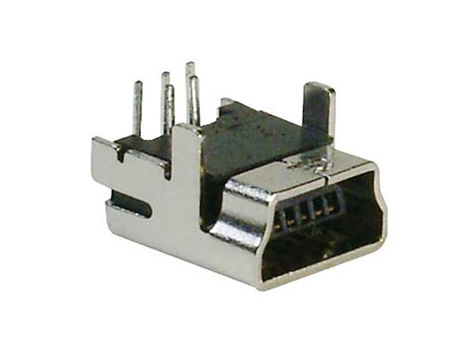 Printdeel Mini-USB type A 5 polig Haaks