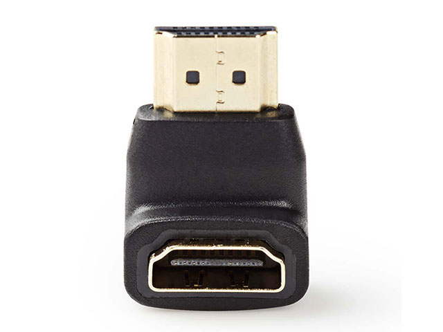 HDMI male naar 90° haakse HDMI female adapter verguld