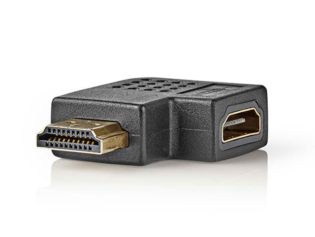 HDMI-adapter HDMI-connector rechts gehoekt - HDMI input zwart