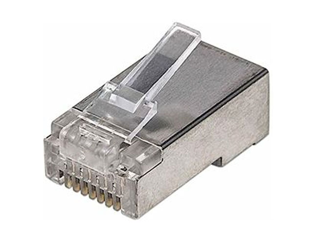RJ-45 plug shielded with wire guide