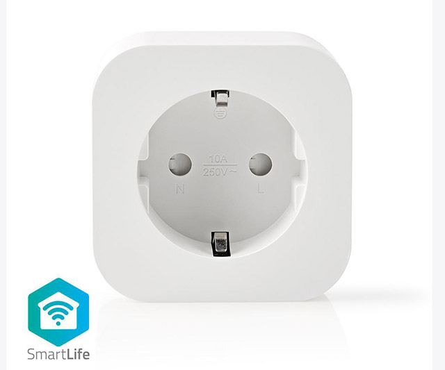 Wi-Fi smart plug, stroommeter, schuko type F, 16A