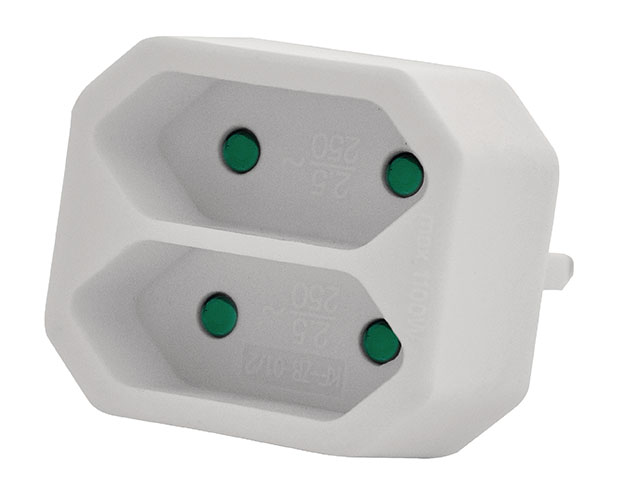 Socket Splitter plug 2x euro white