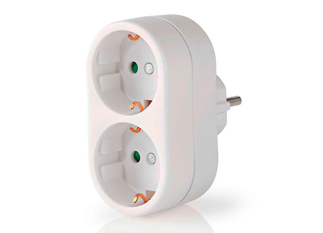 Socket Splitter 2x RA socket white