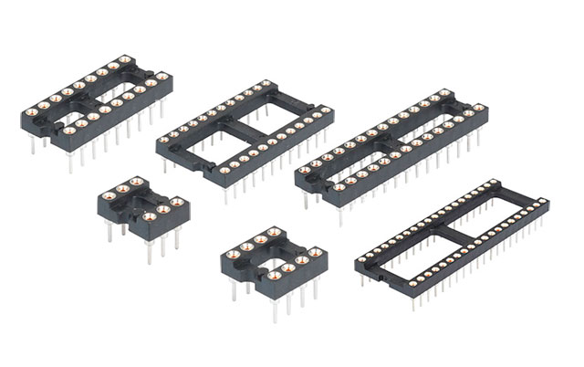 IC socket gold-plated machine dil 28p e=7.62mm