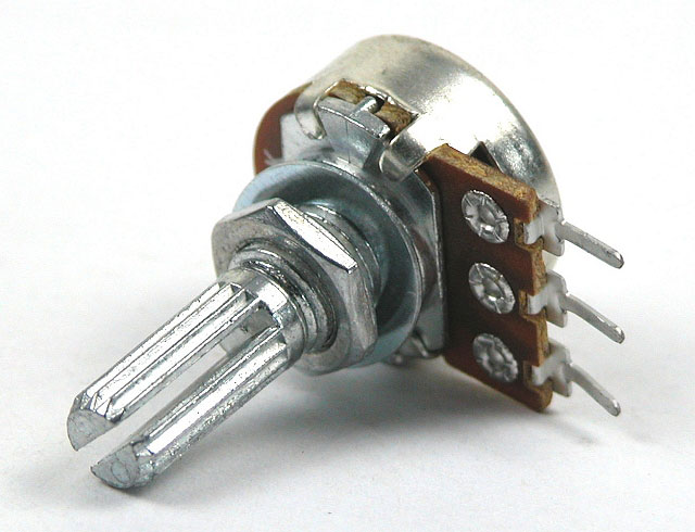 Japanse potmeter 5K mono-lineair met gekartelde as