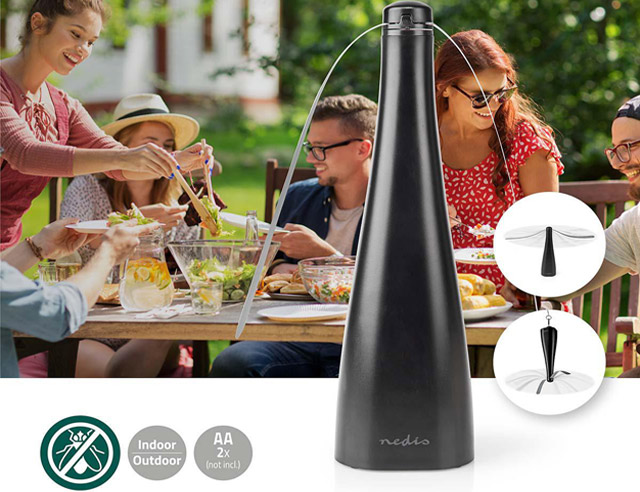 Vliegenverjager met soft-stop ventilatorbladen.