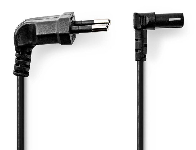 220V euro power cable 90° Angled 2mtr with eight 2x0.75mm²