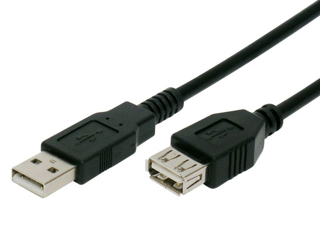 USB 2.0 Kabel type-A M/F 1.8m Grijs