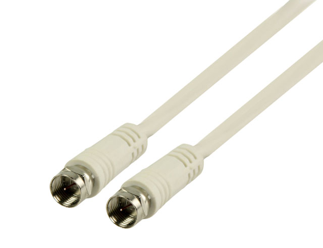 Satellietkabel met 2x F-Male connector 1.5mtr wit 75 Ohm