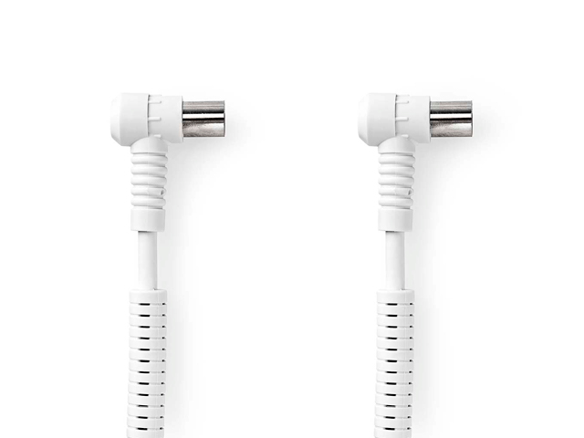 TV/videokabel, coax stekker - coax contra, met filter, wit, 5.0m