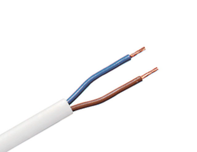 2 Adrige 220V kabel 2 x 1.5mm² Wit Rond p/mtr