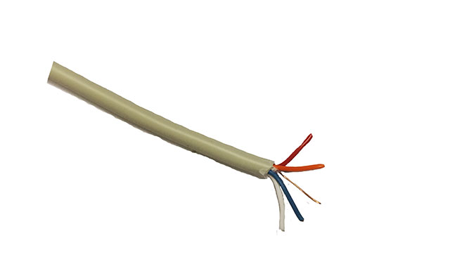 Telefoon snoer rond 4x 0.05 +1x 0.05 massieve kern Beige p/mtr