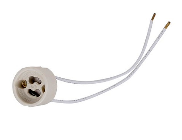 Halogeen lampvoet GU-10 ø27,5mm 230V keramisch met 15cm snoer