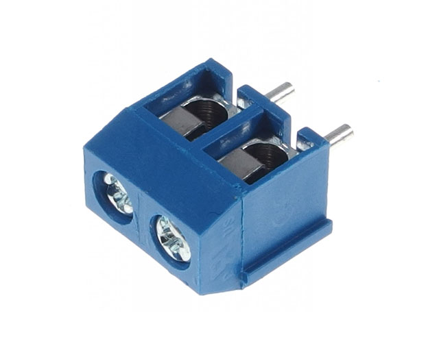 Printkroonsteen 2 voudig aanrijgbaar, penafstand 5.08mm.