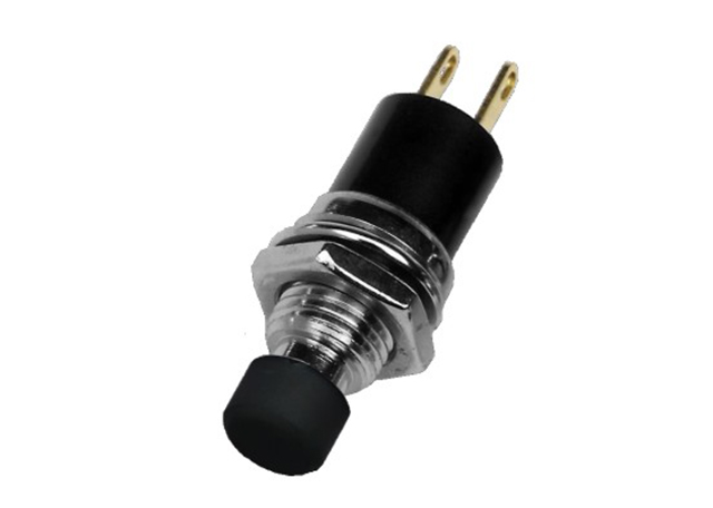 Pushbutton switch miniature (NO)- ø7mm- solder - black