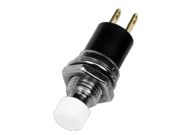 Drukschakelaar miniatuur maak gat ø7mm  soldeer wit 125V 1A