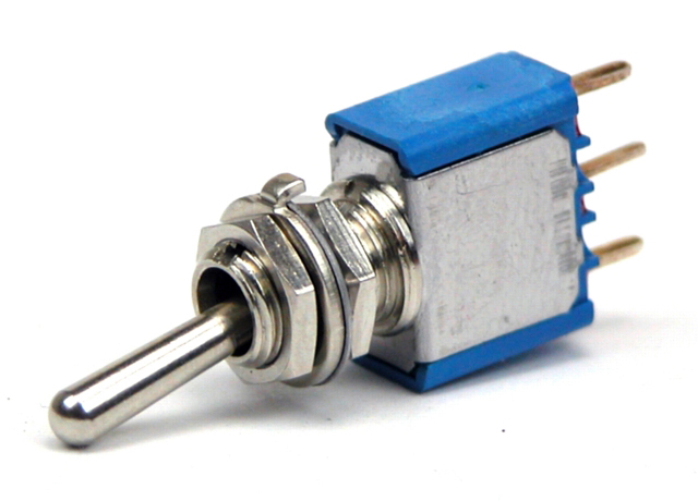 Tuimelschakelaar Ø6.35mm enkelpolig aan-aan - print 250V/3A