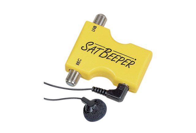 Schotel uitrichten door middel van een akoestisch signaal.