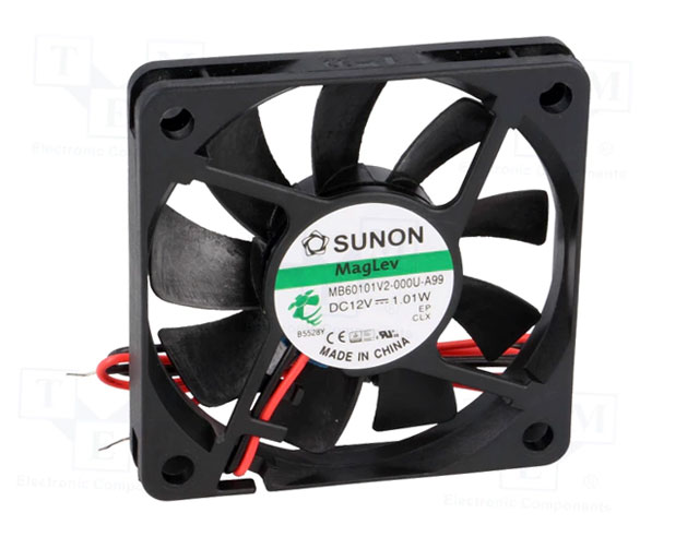 Ventilator 60x60x10mm 12Vdc 19,8m³/uur 21,5dBA - vapolager