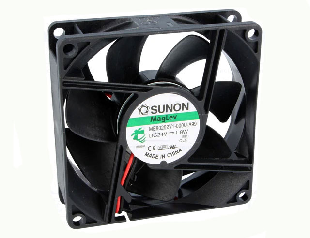 Ventilator 80x80x25mm 24Vdc 69,2m³/uur - 33dBA - vapolager Sunon