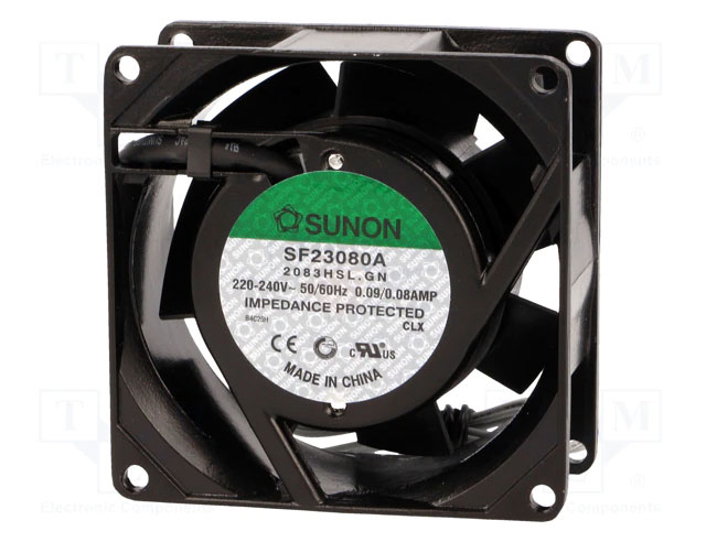 Ventilator 80x80x25mm 230Vac 29dBA glijlager Sunon