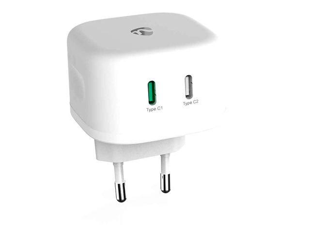 Universele snellader met 2x USB-C Automatische Volt Selectie 3A